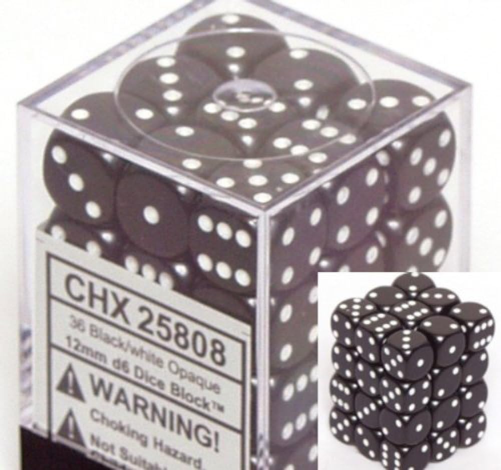 Chessex 12mm d6 Dice Block (36 Dice)
